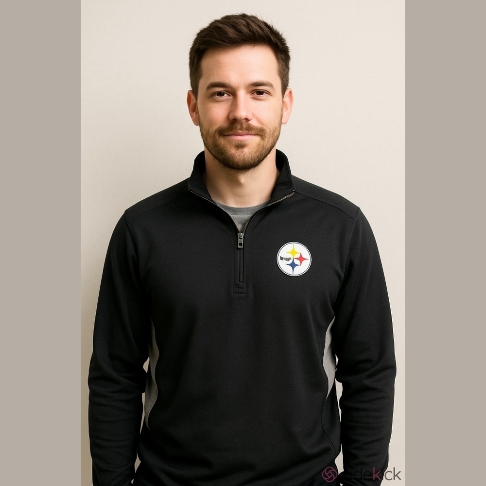 Steelers NFL Quarter Zip Pullover Jacket XL